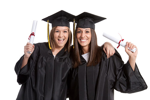 Two female college graduates